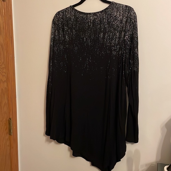 Seven7 Black Silver metallic asymmetrical tunic - Picture 5 of 5